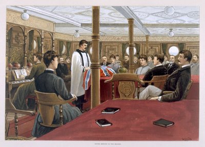 Zondagochtend, goddelijke dienst in de salon, uit 